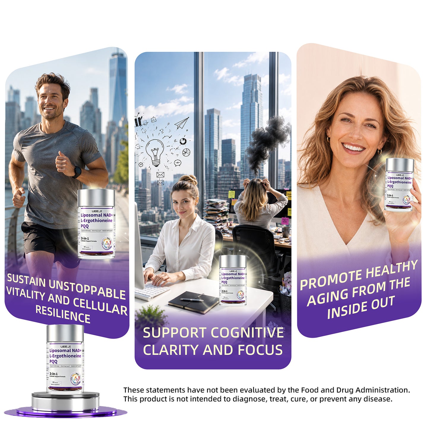 UEEJI 3-in-1 Liposomal NAD+ Supplement