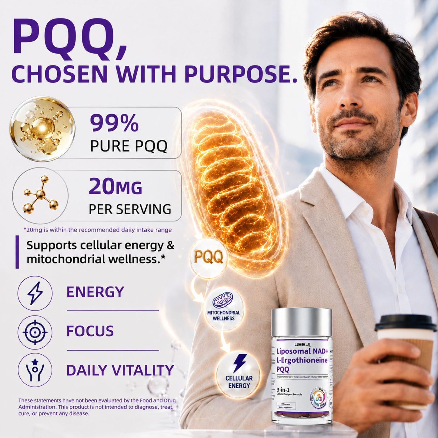 UEEJI 3-in-1 Liposomal NAD+ Supplement
